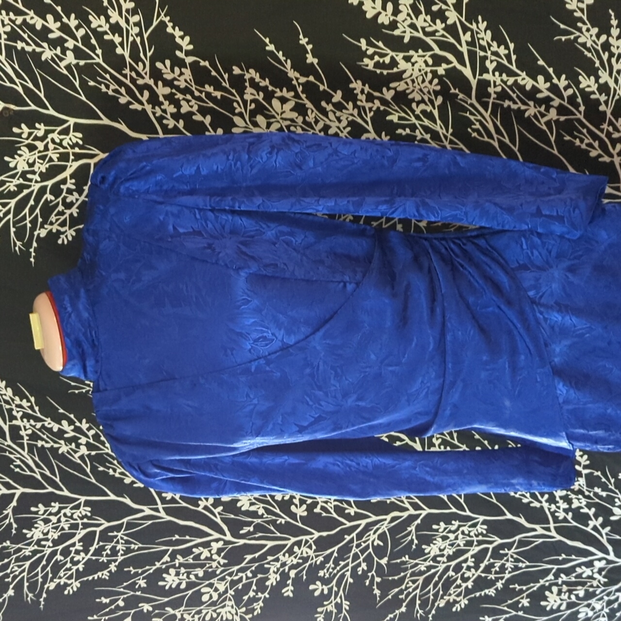 Vintage 80s All That Jazz Sapphire Blue Bodycon Dress